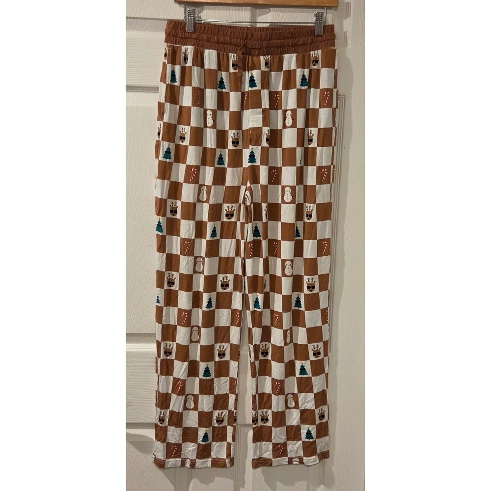 Little Sleepies Men's Large Christmas Pajama Pants Bamboo Checkered Holiday